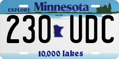 MN license plate 230UDC