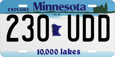 MN license plate 230UDD