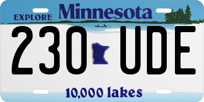 MN license plate 230UDE
