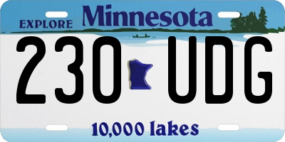 MN license plate 230UDG