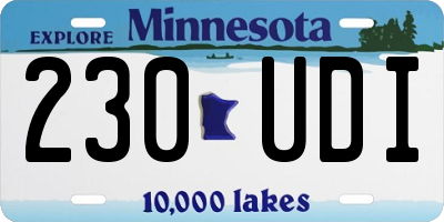 MN license plate 230UDI