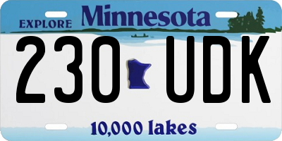 MN license plate 230UDK