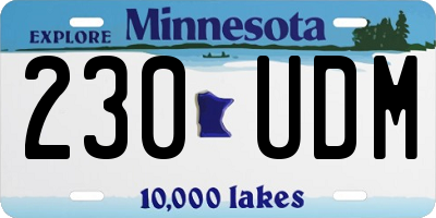 MN license plate 230UDM