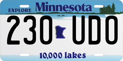 MN license plate 230UDO