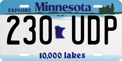 MN license plate 230UDP