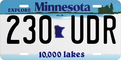 MN license plate 230UDR