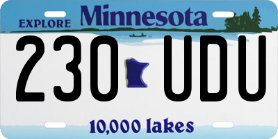 MN license plate 230UDU