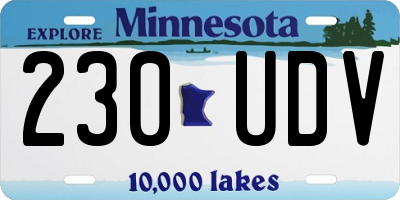 MN license plate 230UDV