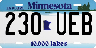 MN license plate 230UEB