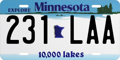 MN license plate 231LAA