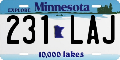 MN license plate 231LAJ