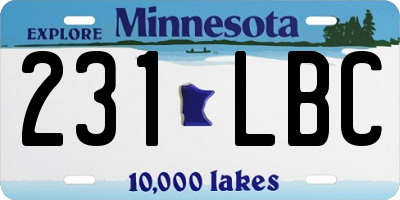 MN license plate 231LBC