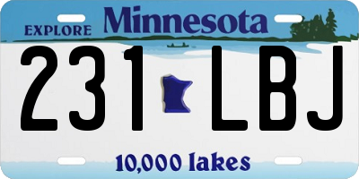 MN license plate 231LBJ