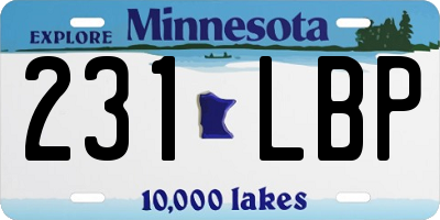 MN license plate 231LBP
