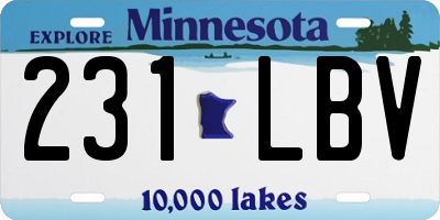 MN license plate 231LBV
