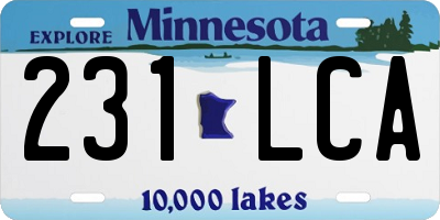 MN license plate 231LCA