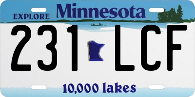 MN license plate 231LCF