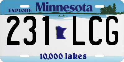 MN license plate 231LCG
