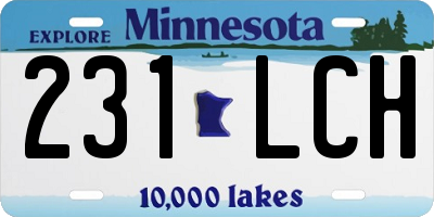 MN license plate 231LCH