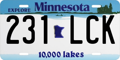 MN license plate 231LCK