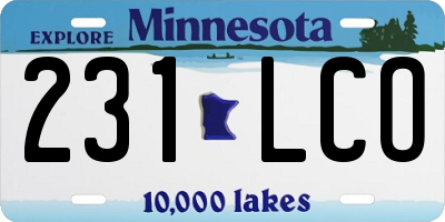 MN license plate 231LCO