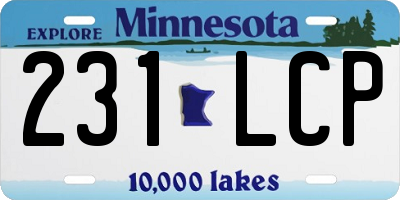 MN license plate 231LCP