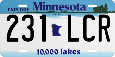 MN license plate 231LCR
