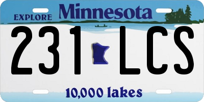 MN license plate 231LCS