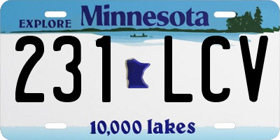 MN license plate 231LCV