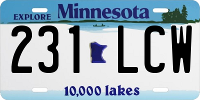 MN license plate 231LCW