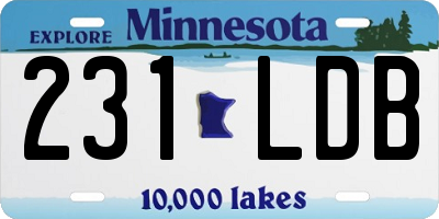 MN license plate 231LDB