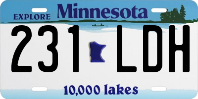 MN license plate 231LDH