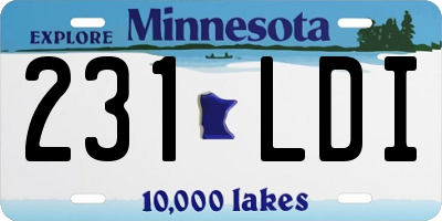 MN license plate 231LDI