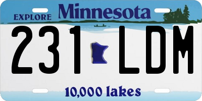 MN license plate 231LDM