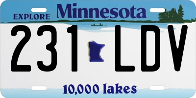 MN license plate 231LDV