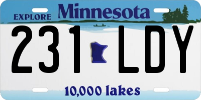 MN license plate 231LDY