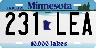 MN license plate 231LEA