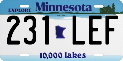MN license plate 231LEF