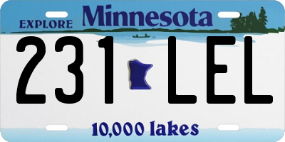 MN license plate 231LEL