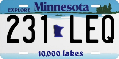 MN license plate 231LEQ