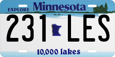 MN license plate 231LES