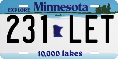 MN license plate 231LET