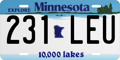 MN license plate 231LEU