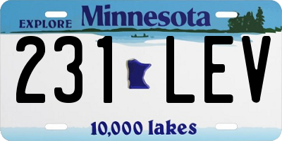MN license plate 231LEV