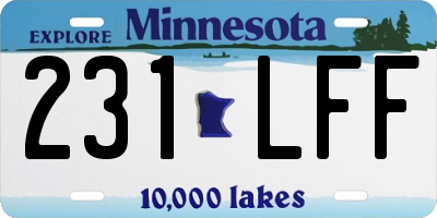 MN license plate 231LFF