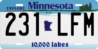 MN license plate 231LFM
