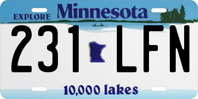 MN license plate 231LFN
