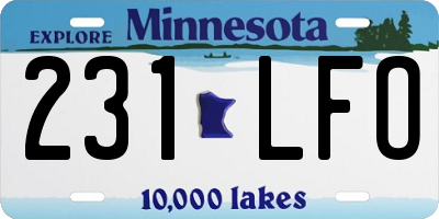 MN license plate 231LFO