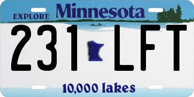 MN license plate 231LFT