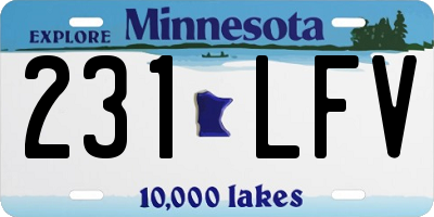 MN license plate 231LFV